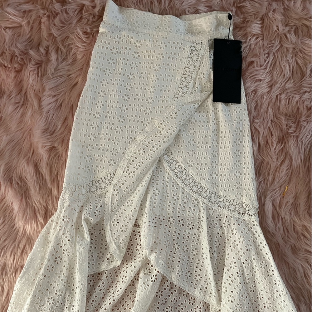 Kooples White Eyelet Lace Skirt